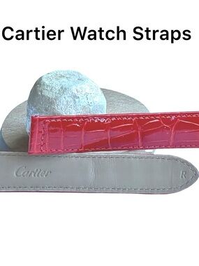 Authentic Cartier Red Alligator Watch Straps.*
